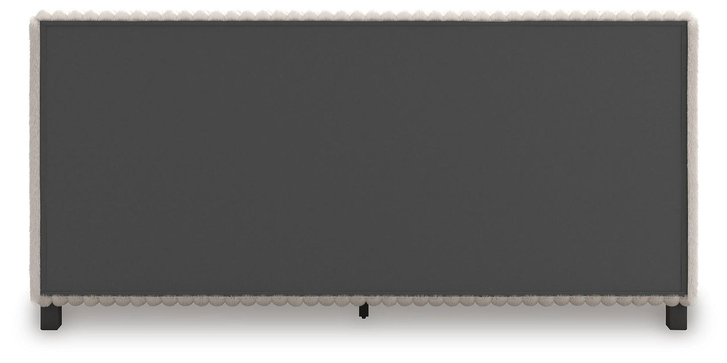 Birmonton California King Upholstered Bed, Dresser and Mirror