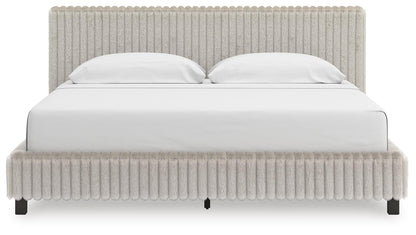 Birmonton King Upholstered Bed, Dresser and Mirror