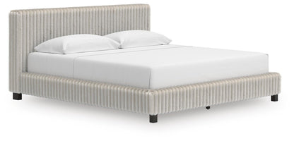 Birmonton King Upholstered Bed, Dresser and Mirror
