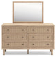 Cielden King Upholstered Bed with Roll Slats, Dresser, Mirror, Chest and Nightstand