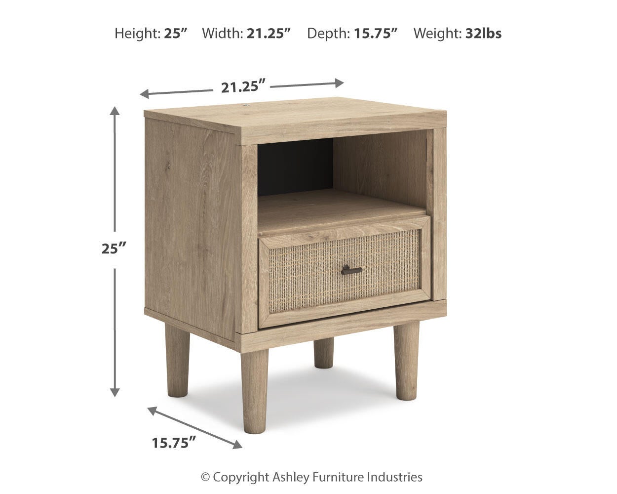 Cielden Full Upholstered Bed with Roll Slats, Dresser, Mirror, Chest and Nightstand