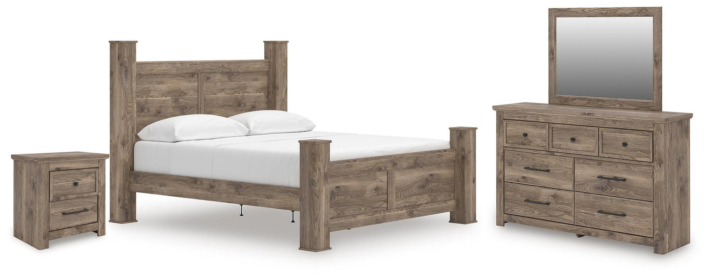 Keithland King Poster Bed, Dresser, Mirror and Nightstand