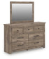 Keithland King Panel Bed with Mirrored Dresser and Nightstand