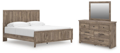 Keithland King Panel Bed with Mirrored Dresser