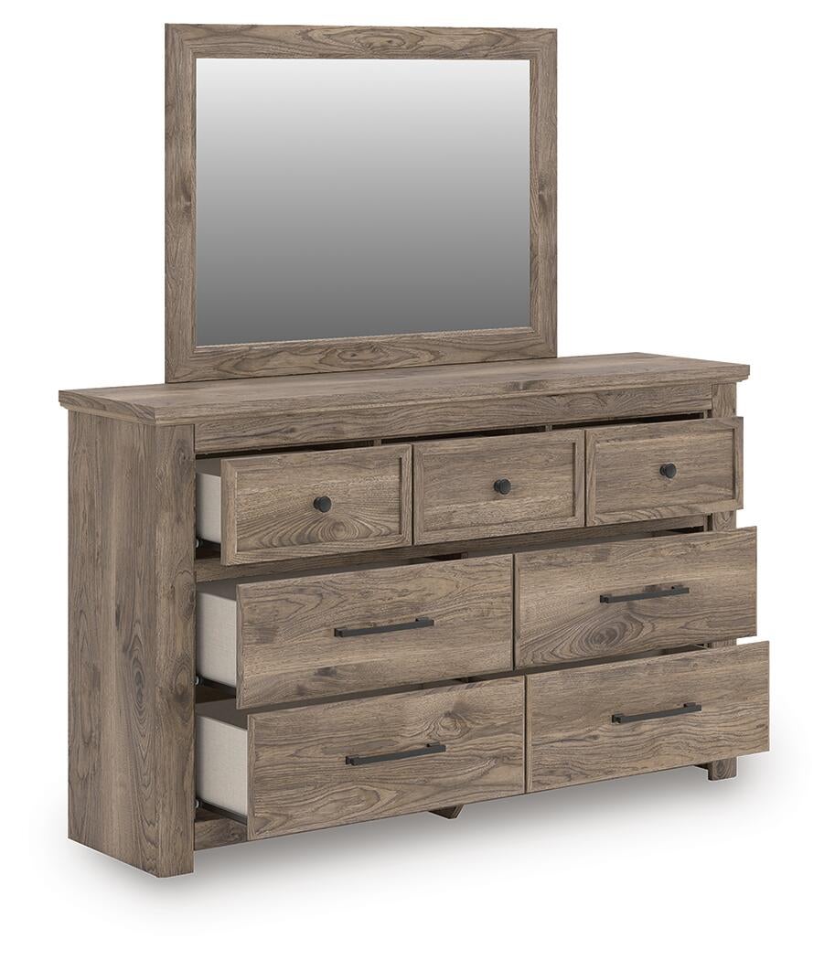 Keithland Queen Panel Bed with Mirrored Dresser and Nightstand
