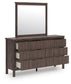 Cadmori Twin Upholstered Panel Bed, Dresser, Mirror, Chest and Nightstand