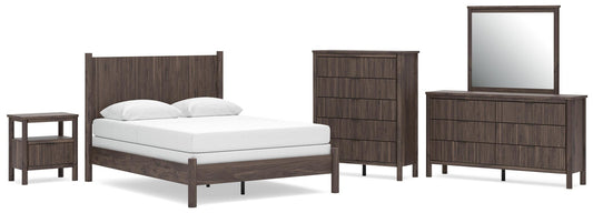 Cadmori Queen Panel Bed, Dresser, Mirror, Chest and Nightstand