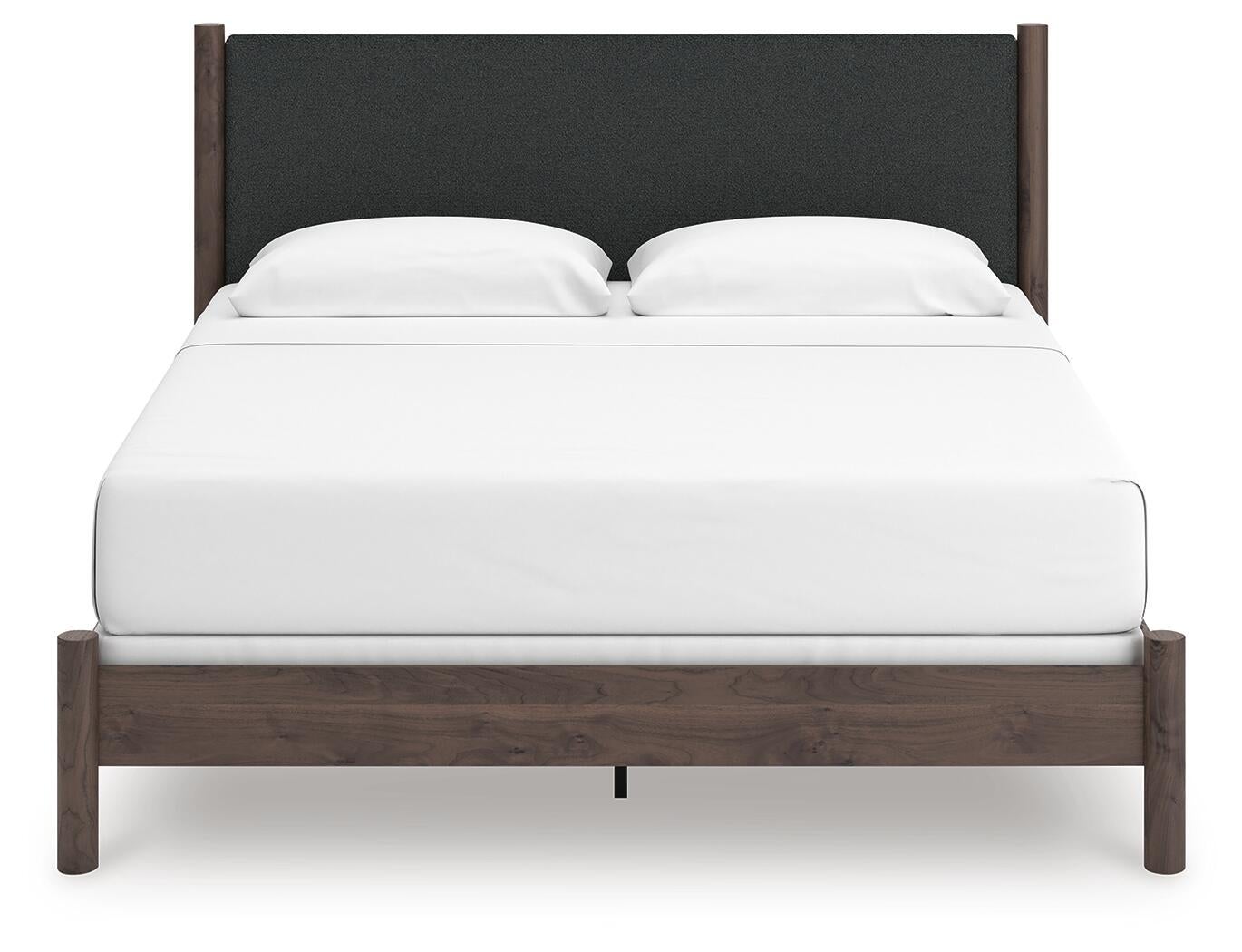 Cadmori King Upholstered Panel Bed, Dresser and Mirror