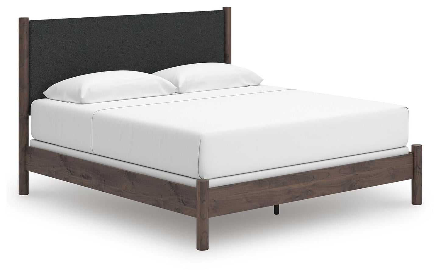 Cadmori King Upholstered Panel Bed, Dresser and Mirror