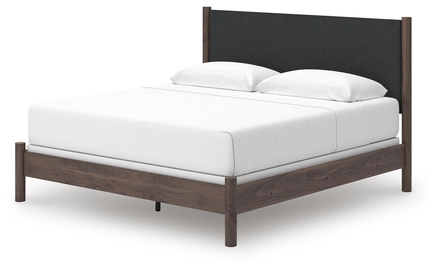 Cadmori King Upholstered Panel Bed, Dresser and Mirror