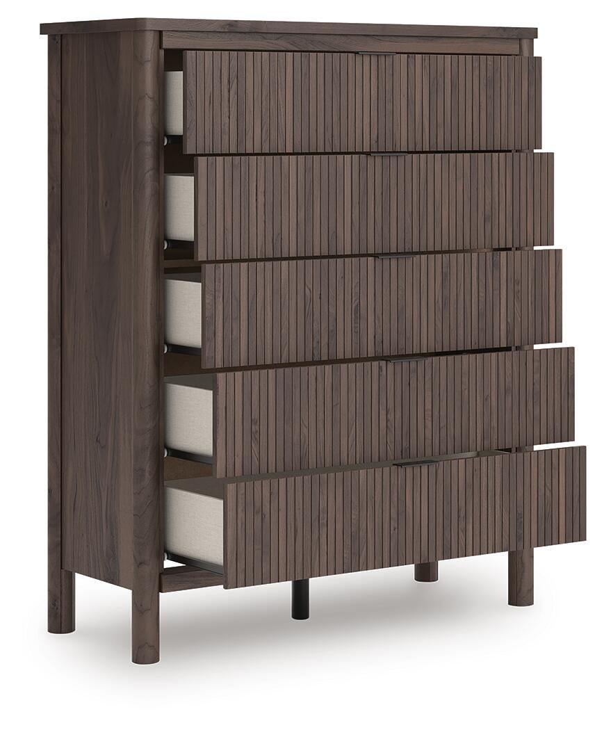 Cadmori King Panel Bed, Dresser, Mirror, Chest and Nightstand