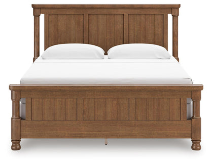 Chadworth King Poster Bed with Mirrored Dresser and Nightstand