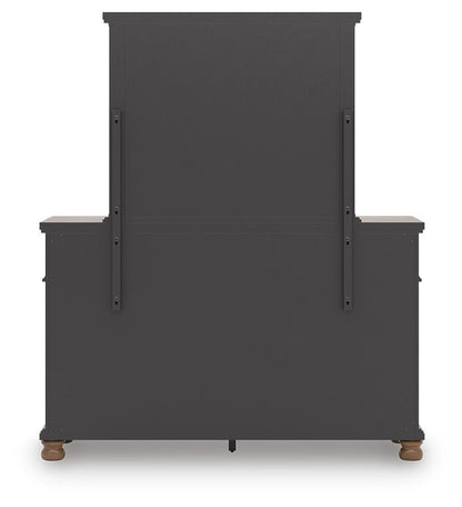 Chadworth King Poster Bed with Mirrored Dresser and Nightstand
