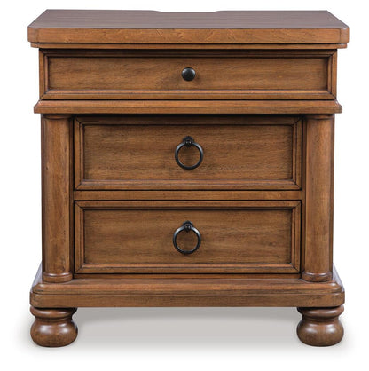 Chadworth King Poster Bed with Mirrored Dresser and Nightstand