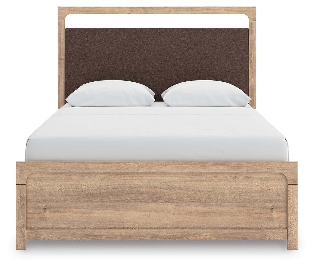 Hollymount Queen Upholstered Platform Bed, Dresser and Mirror