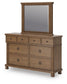 Chadworth Queen Poster Bed with Mirrored Dresser and Nightstand
