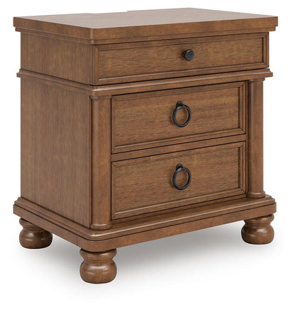 Chadworth California King Poster Bed with Mirrored Dresser and Nightstand
