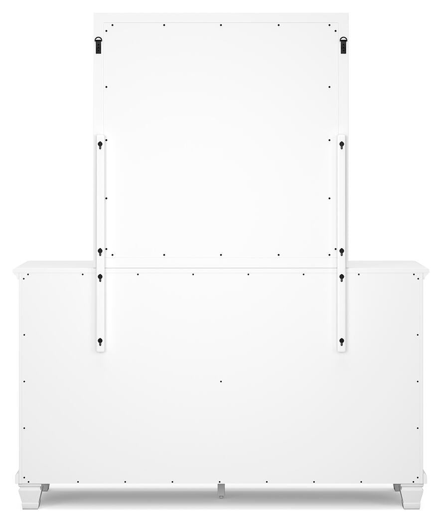 Fortman Queen Panel Storage Bed with Mirrored Dresser
