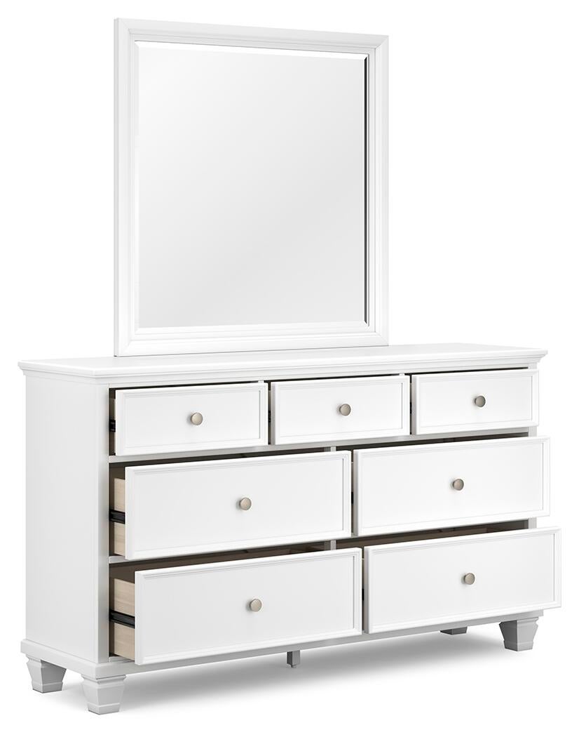 Fortman California King Panel Storage Bed, Dresser, Mirror and Nightstand