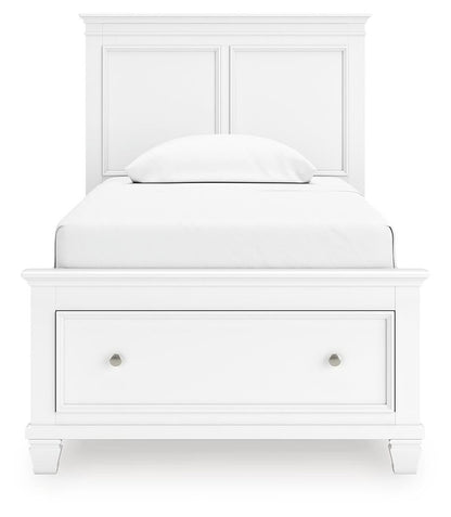 Fortman Twin Panel Storage Bed, Dresser, Mirror and Nightstand