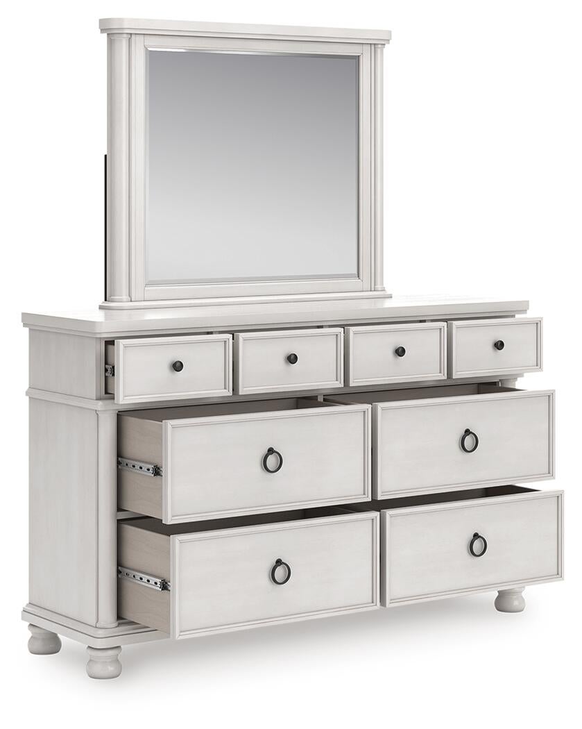Chadworth King Poster Bed, Dresser, Mirror and Nightstand
