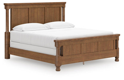 Chadworth California King Poster Bed with Mirrored Dresser