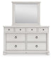 Rowlenstown California King Poster Bed, Dresser and Mirror