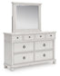 Rowlenstown California King Poster Bed, Dresser and Mirror