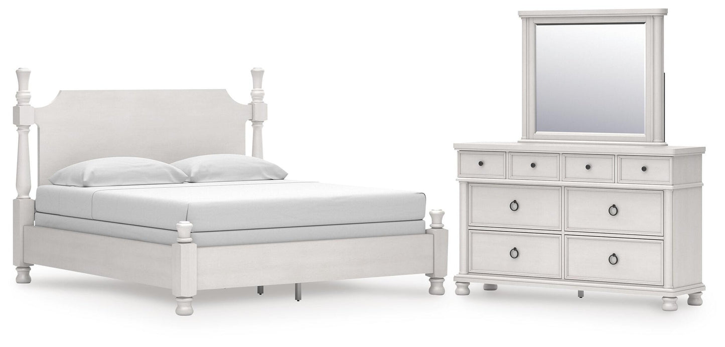 Chadworth California King Poster Bed, Dresser and Mirror