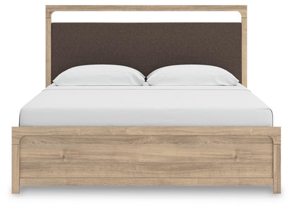 Hollymount King Upholstered Platform Bed, Dresser, Mirror and Nightstand
