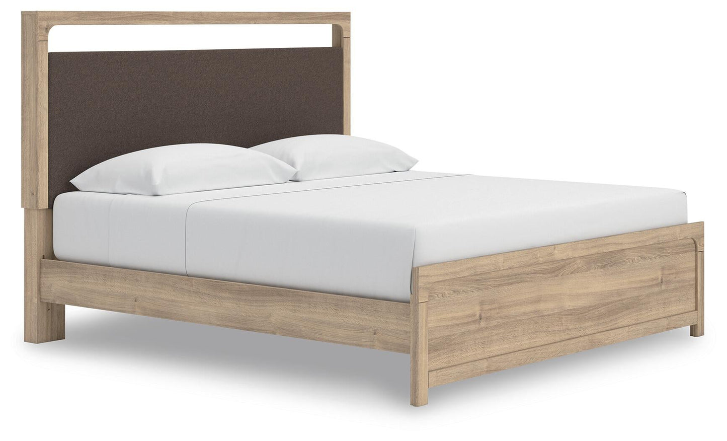 Hollymount King Upholstered Platform Bed, Dresser, Mirror and Nightstand