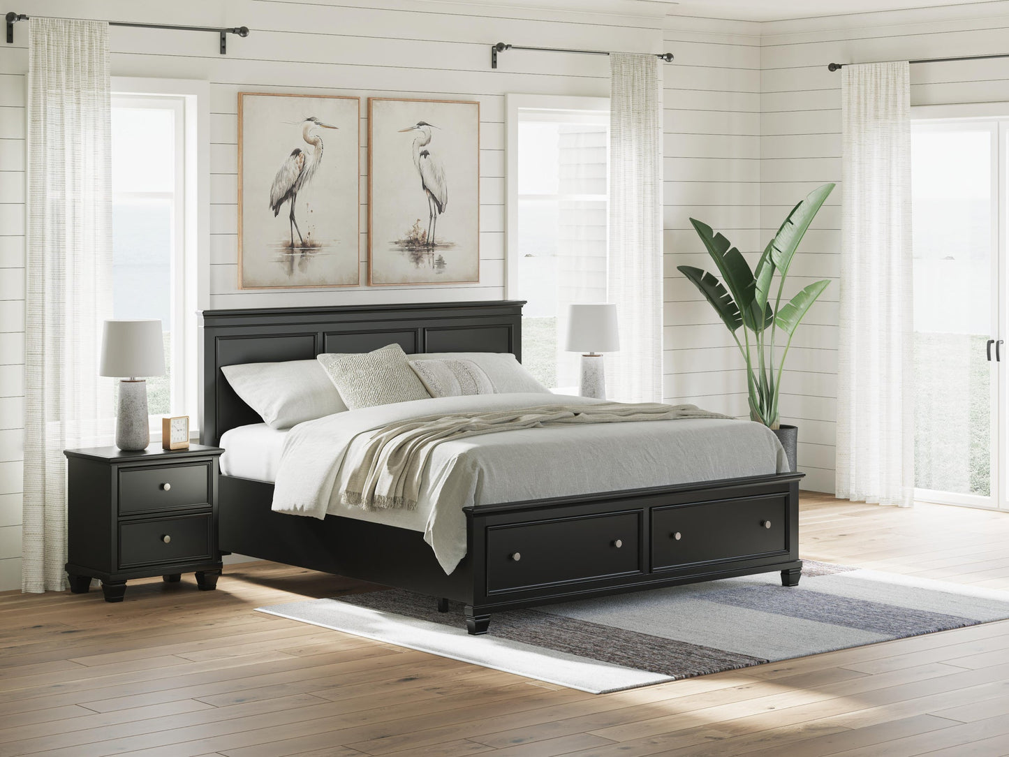 Lanolee King Panel Storage Bed, Dresser and Mirror