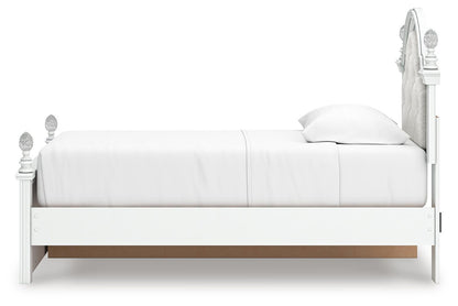 Maylilly Twin Upholstered Panel Storage Bed, Dresser and Mirror