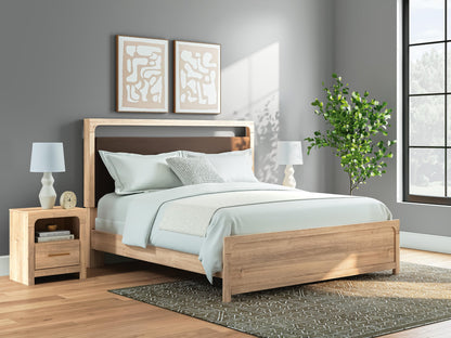 Hollymount King Upholstered Panel Bed, Dresser and Mirror