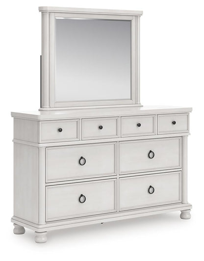 Chadworth California King Poster Bed, Dresser, Mirror and Nightstand