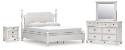 Chadworth California King Poster Bed, Dresser, Mirror and Nightstand