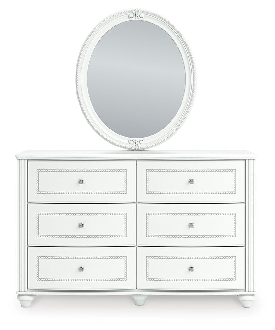 Maylilly Full Upholstered Panel Storage Bed, Dresser, Mirror and Nightstand