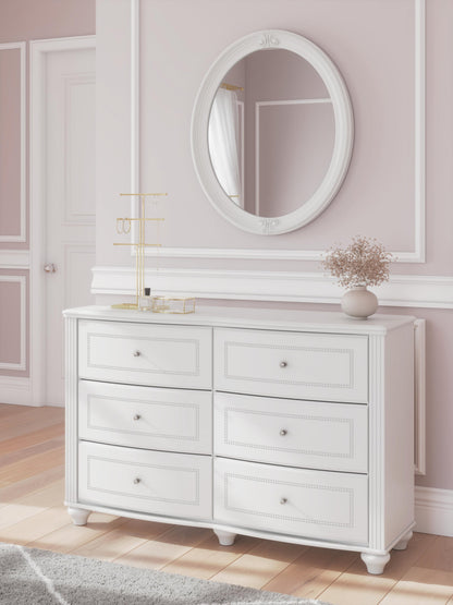 Maylilly Full Upholstered Panel Storage Bed, Dresser and Mirror