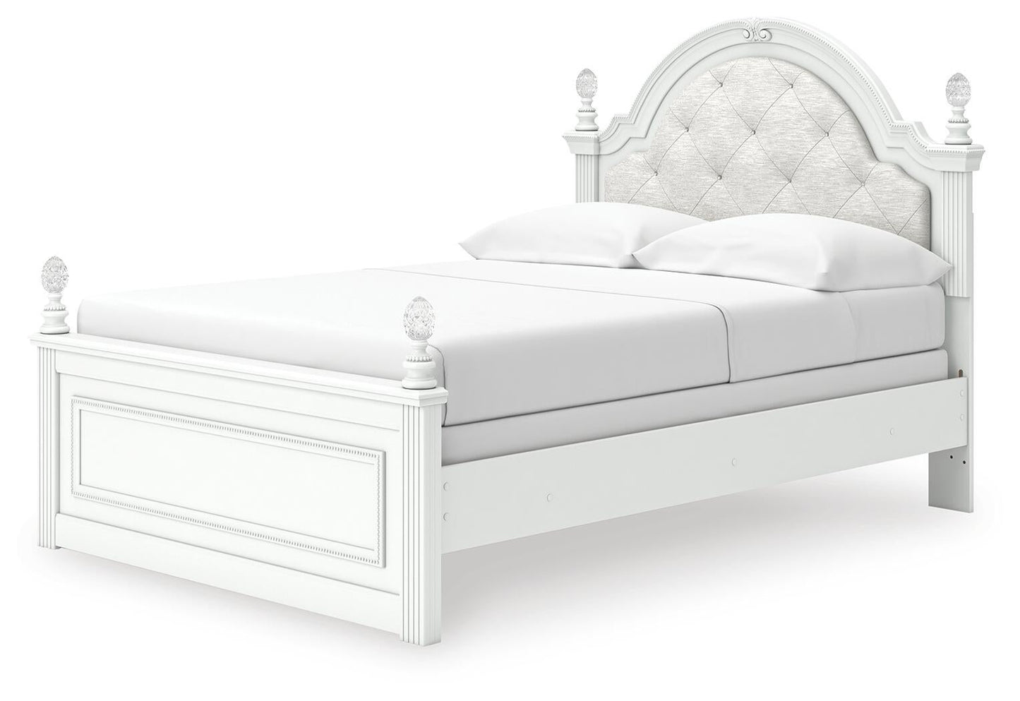 Maylilly Full Upholstered Panel Bed, Dresser, Mirror and Nightstand