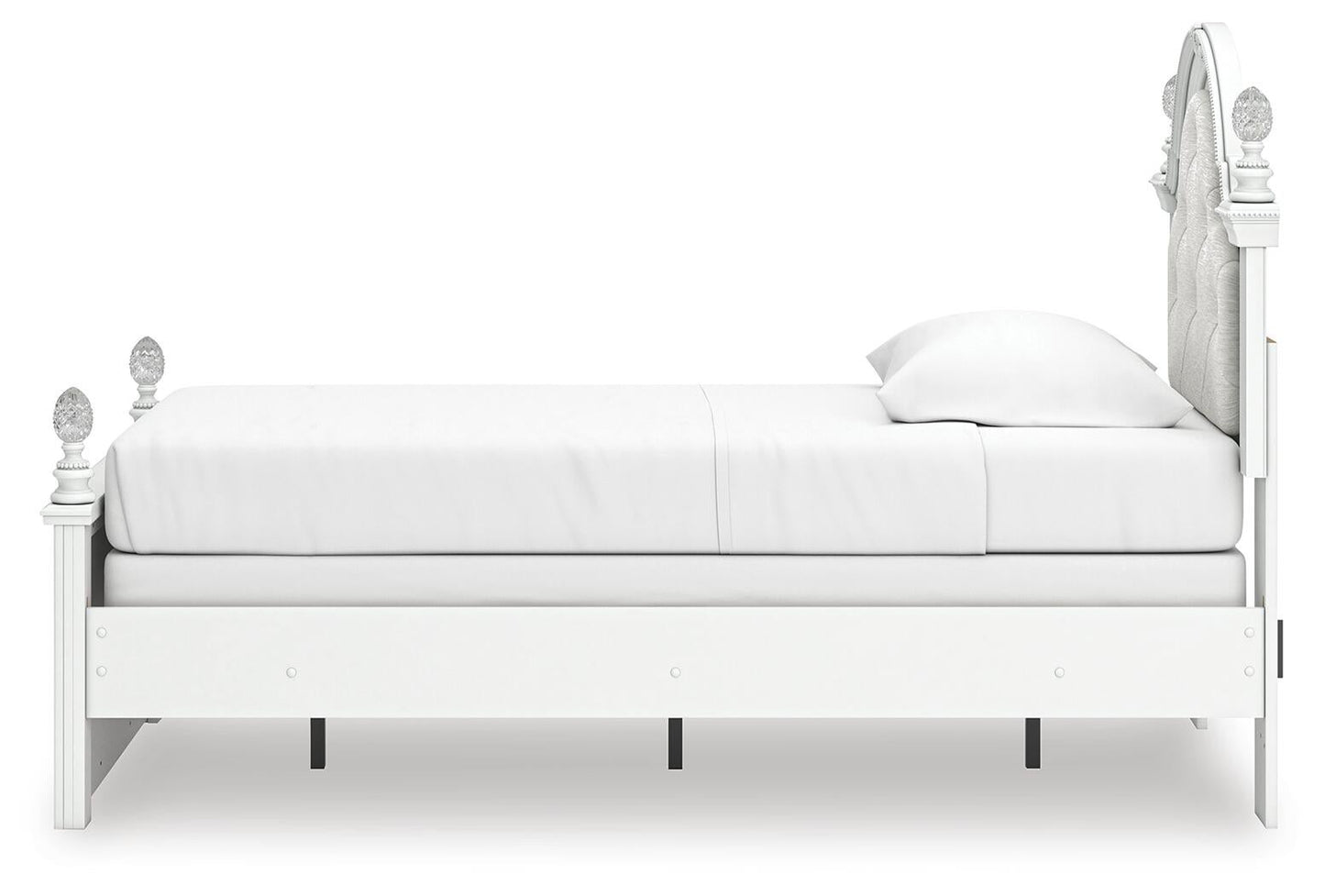 Maylilly Twin Upholstered Panel Bed, Dresser and Mirror