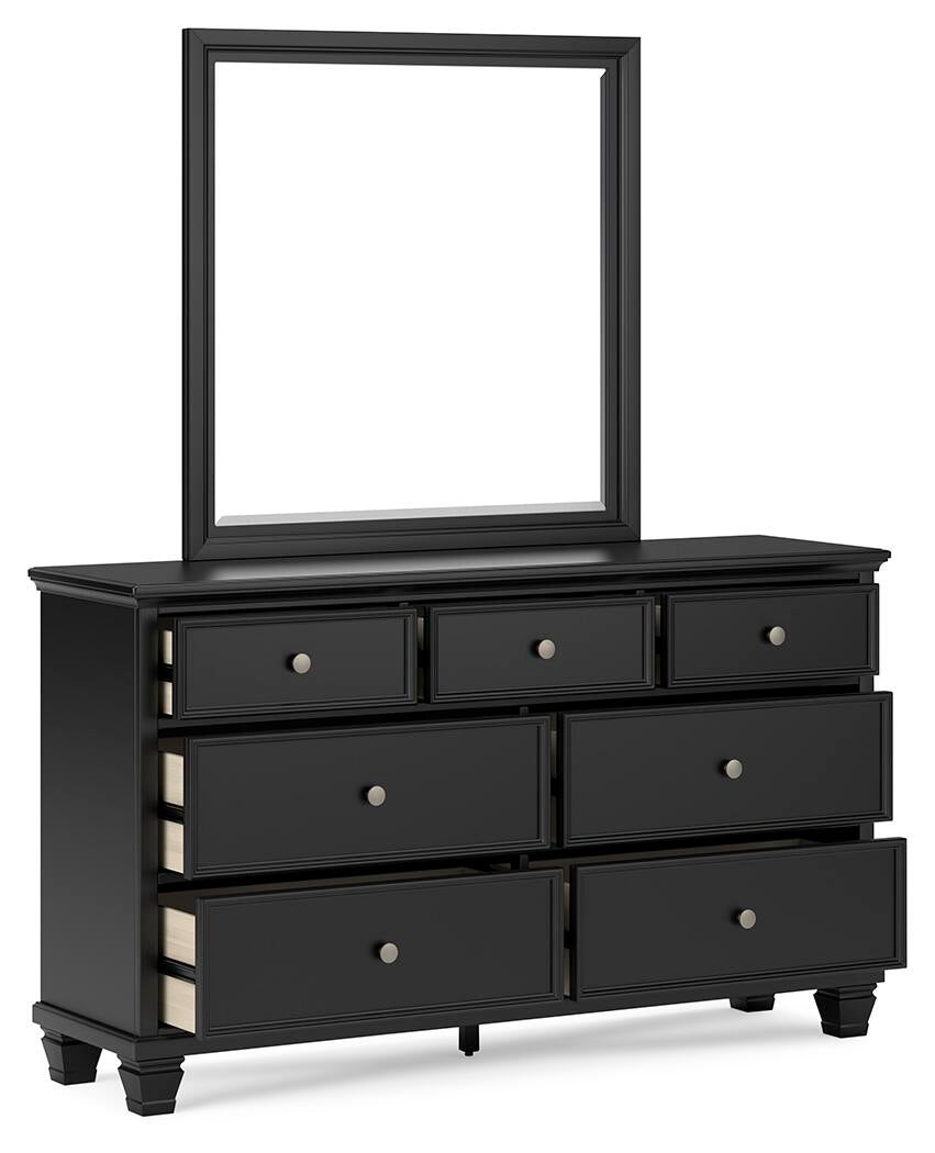 Lanolee Queen Panel Storage Bed, Dresser and Mirror