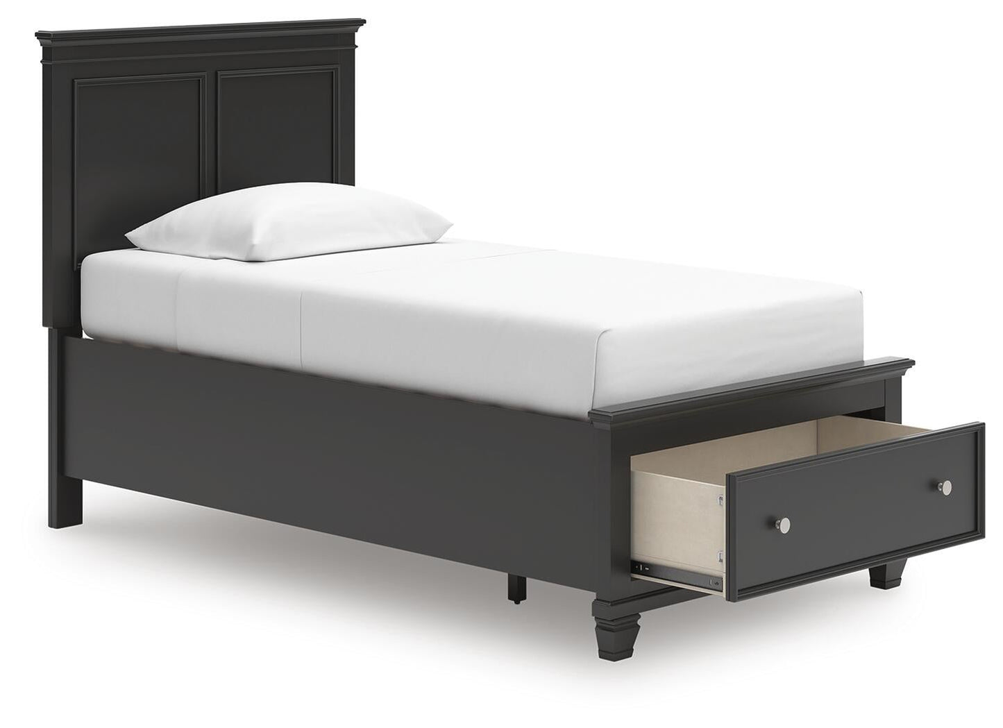 Lanolee Twin Panel Storage Bed, Dresser, Mirror and Nightstand