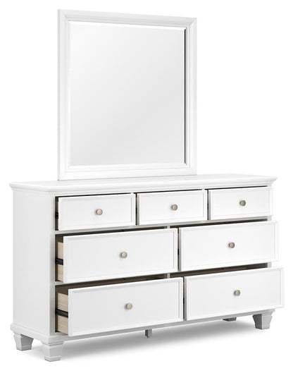 Fortman Queen Panel Storage Bed with Mirrored Dresser and Nightstand