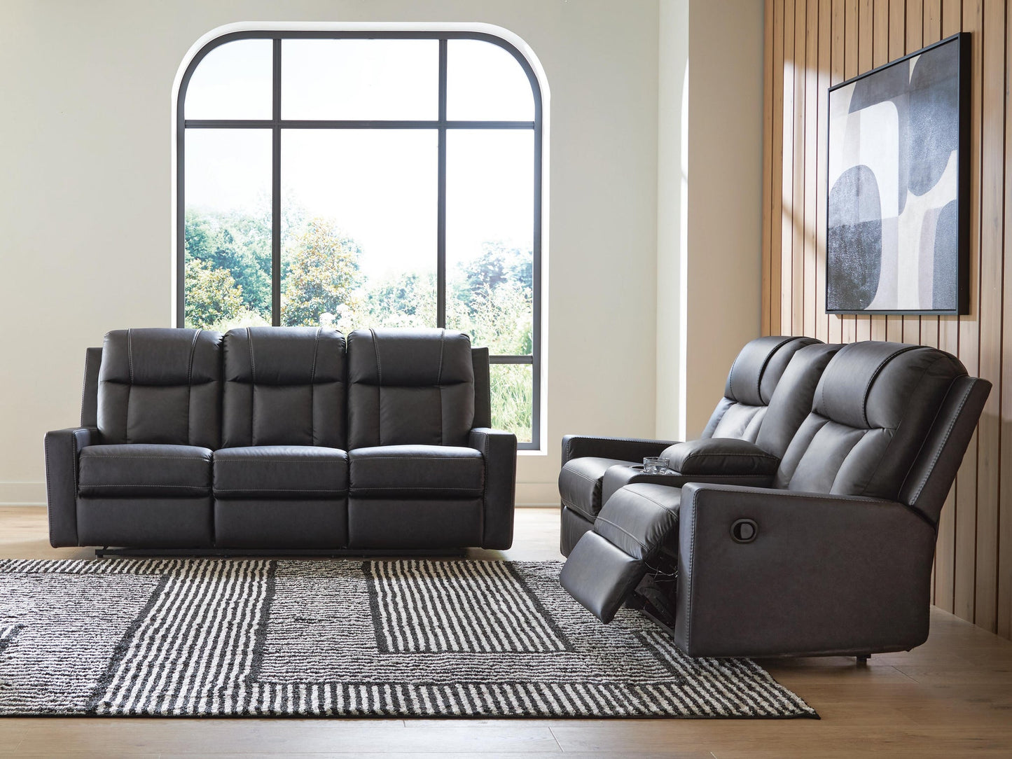 Mackmenville Reclining Sofa and Reclining Loveseat with Console