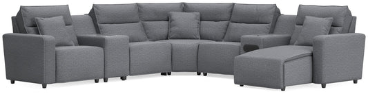 Modmax II 7-Piece Power Reclining Sectional with Chaise and Audio System