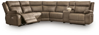 Max-Momentum 6-Piece Power Reclining Sectional with Audio Console