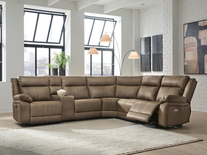 Max-Momentum 6-Piece Power Reclining Sectional with Audio Console