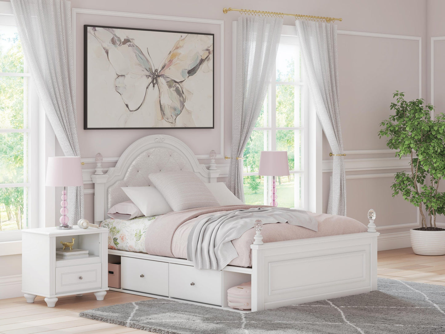Kozlani Full Upholstered Panel Bed with Storage