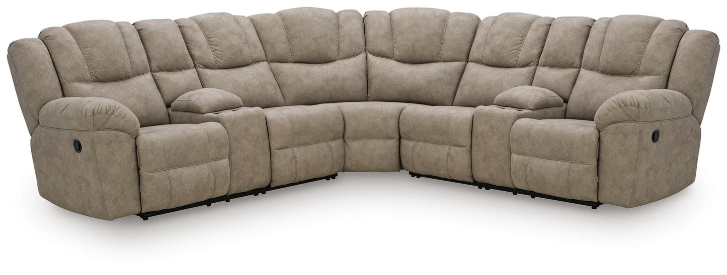 Pearce-Pike 3-Piece Reclining Sectional with Double Console