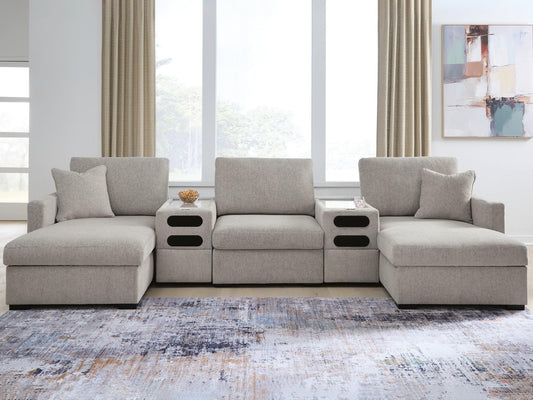 ModMax Luxe 5-Piece Double Chaise Sectional with Audio Consoles